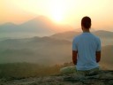 man sunrise meditatiion